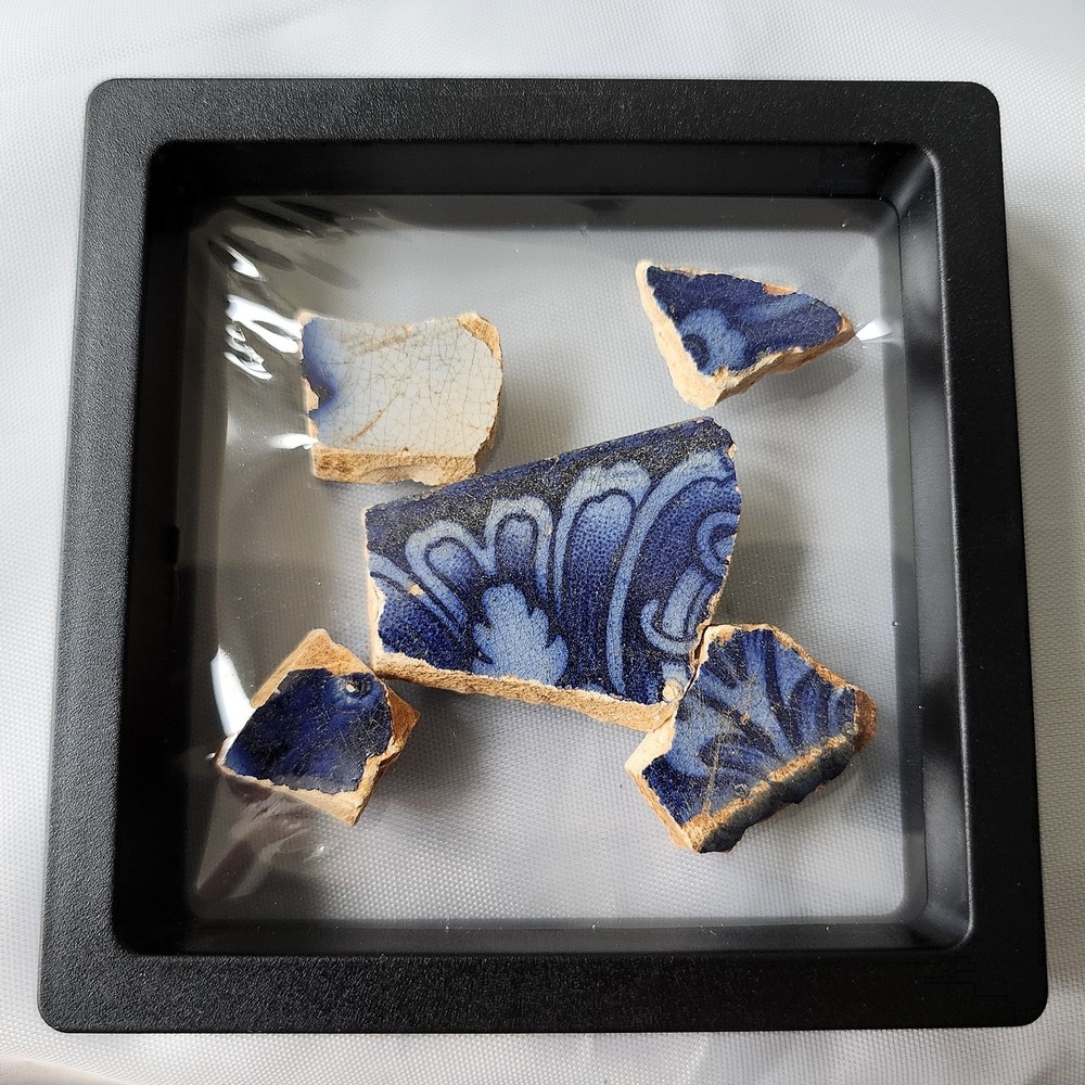 Antique Colonial Porcelain 1900 Pottery Shard Chinoiserie Designs Historical